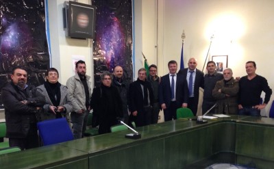 Встреча югоосетинской делегации с мэром города Ланузеи Давидом Ферелли и сотрудниками мэрии